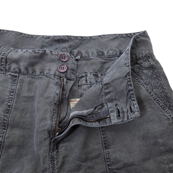 Sundance Blue-Grayish Cargo Linen Blend Pants Adjustable Cuffs - Picture 11 of 11